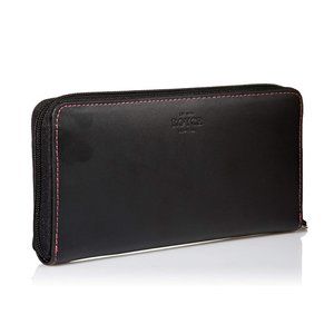 Royce New York Black Smooth Leather Zip-Around Continental Wallet